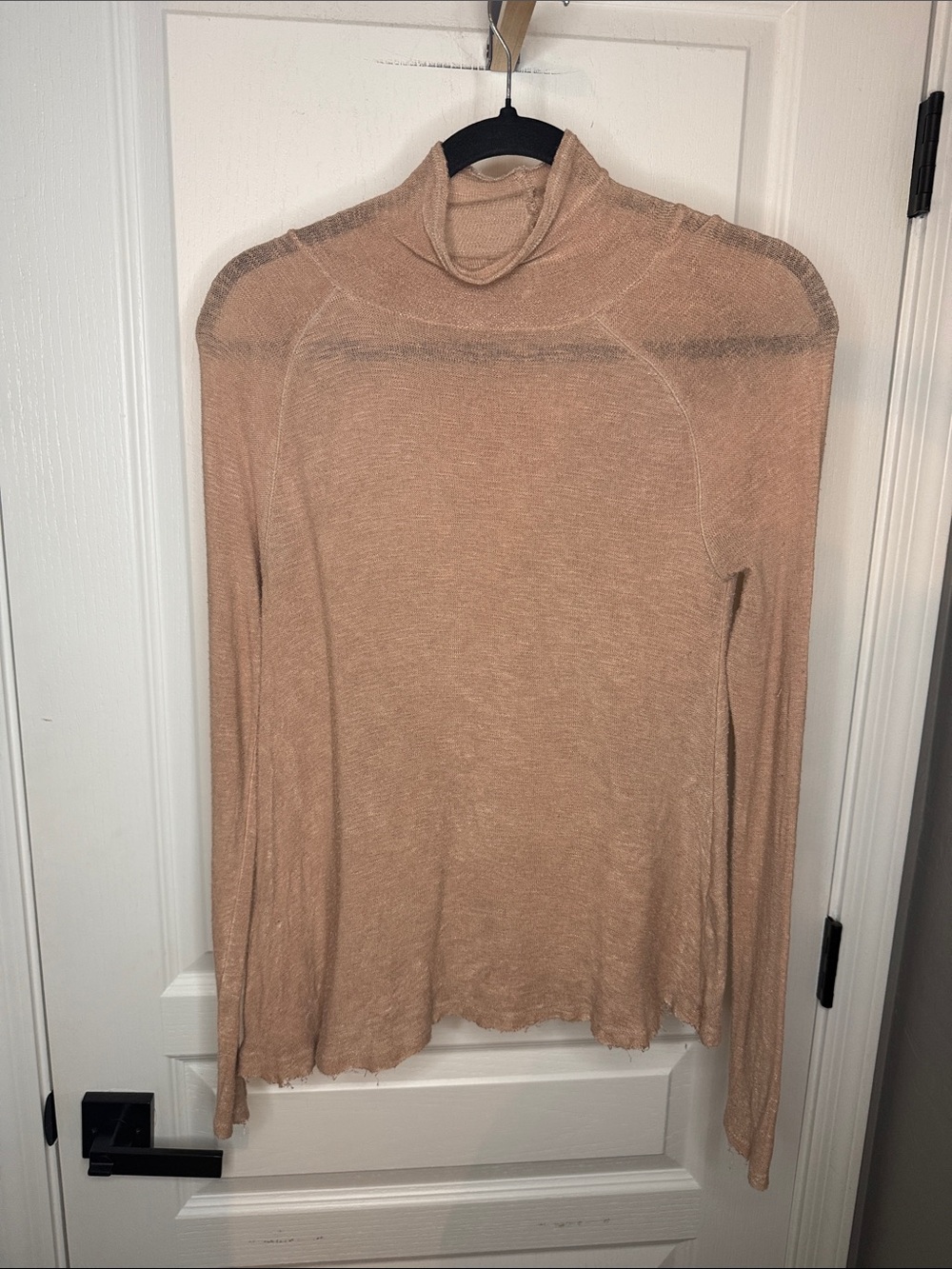 Free People Lightweight Taupe Long Sleeve Turtleneck